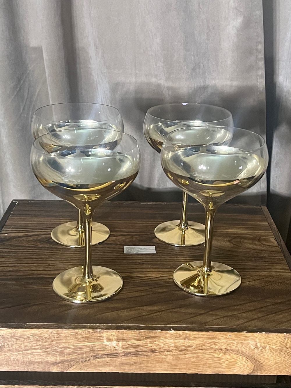 Gold Stem Coupe Glasses - Set of 4